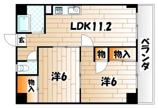 2LDKの間取り画像