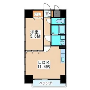 県庁前レジデンス【9階】の間取り