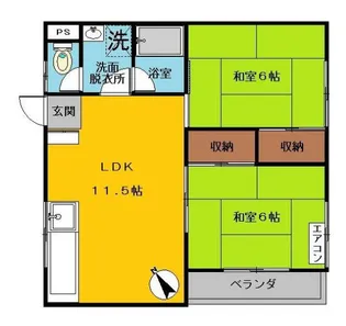 マンションたちばな【2階】の間取り