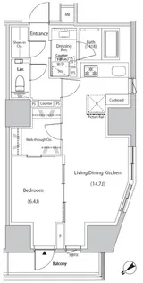 ザ・パークハビオ市ヶ谷イースト【9階】の間取り