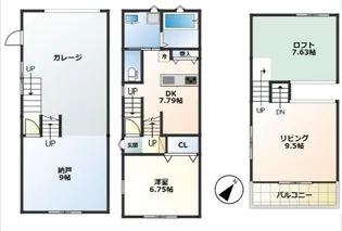 千葉県四街道市鹿渡【一戸建】の間取り