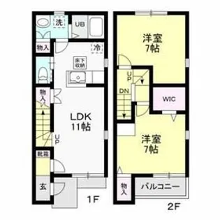 2LDKの間取り画像