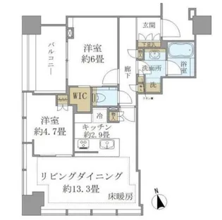 白金ザ・スカイWEST【11階】の間取り