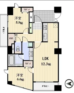 東京都渋谷区恵比寿2【マンション】の間取り