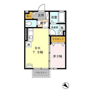 フラッツ槙尾【2階】の間取り