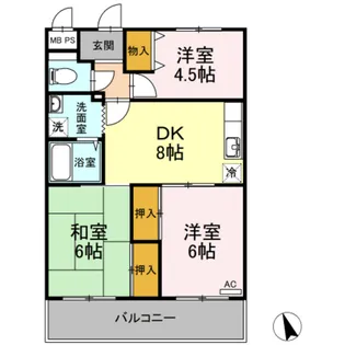 アネックスきりた【4階】の間取り