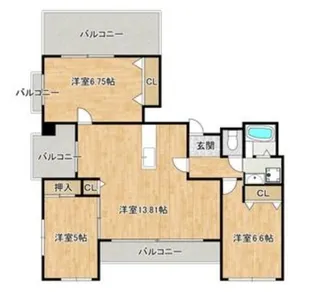 楠葉並木レジデンススクエア【3階】の間取り