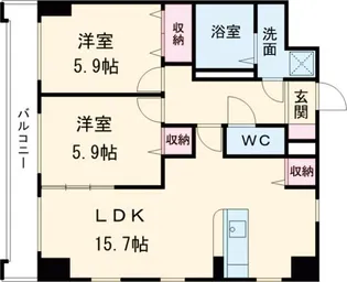 ソレイユ御蔵町【4階】の間取り