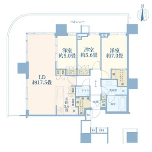 HARUMI FLAG SUN VILLAGE T棟【44階】の間取り