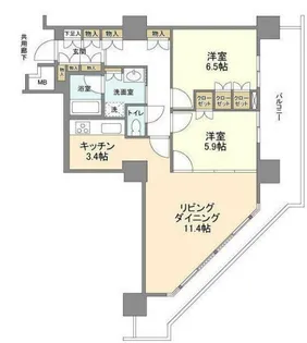 豊洲シエルタワー【20階】の間取り