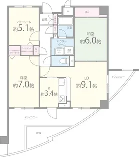 ソレイユ元町【3階】の間取り