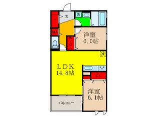 サンウェルズ水尾【2階】の間取り