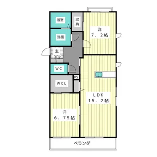 ベレオ山中II【2階】の間取り