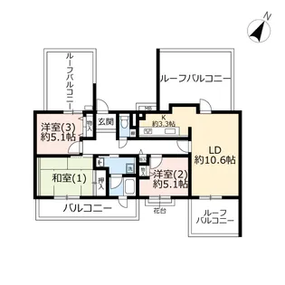 UR八王子みなみ野シティヴェルディールみなみ野西【5階】の間取り