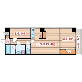 フェリース【4階】の間取り