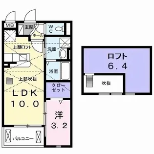 フルールI【2階】の間取り