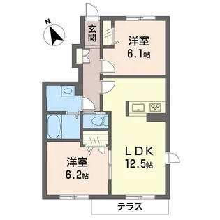 シャーメゾン城西 A棟【1階】の間取り