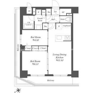 ディームス根岸【4階】の間取り