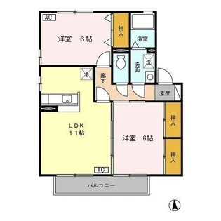 セピアコートA棟【2階】の間取り