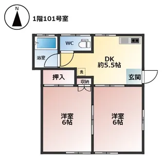 サンテラスF【1階】の間取り