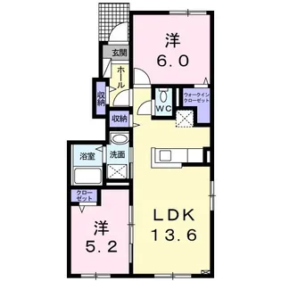 YHアジュールI【1階】の間取り