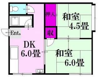 ヴィラ宮島口 B棟【2階】の間取り