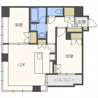 ラフィネタワー札幌南3条【8階】の間取り
