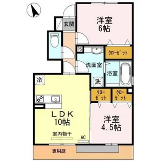 グランドコートII【1階】の間取り