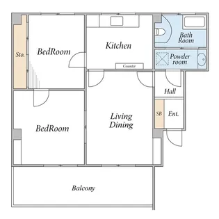 ヒルトップ大芝台【3階】の間取り