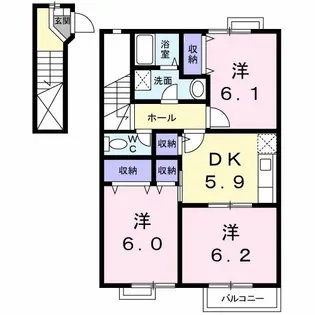フォレストA【2階】の間取り