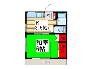 第二岡本荘【1階】の間取り