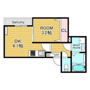 ジ―メゾン寝屋川アベニール【1階】の間取り