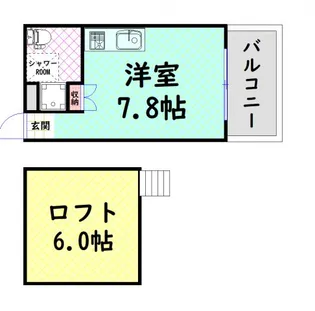 是空NAMBA NISHI【8階】の間取り