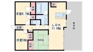 センチュリー粟津【1階】の間取り