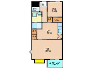 ウエストプラザ【2階】の間取り