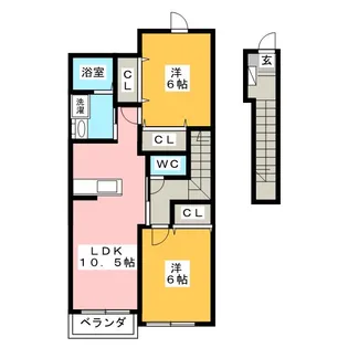 メゾンアルカンシェルA【2階】の間取り