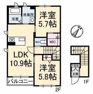 コンフォーティア引野【2階】の間取り