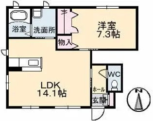 シャーメゾン ジェルメ A棟【1階】の間取り