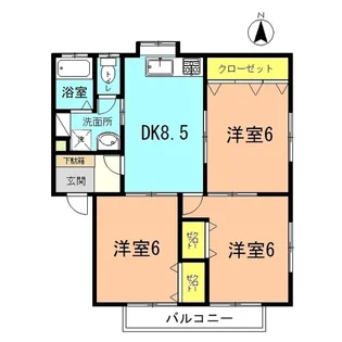 JメゾンB棟【1階】の間取り