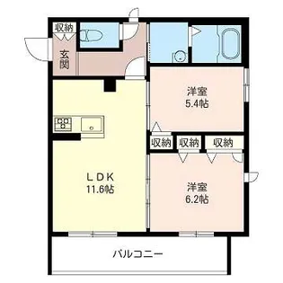 ブランエノワールB【1階】の間取り