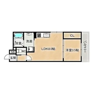 レジデンスコート森ノ宮【1階】の間取り