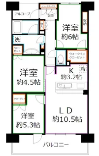 リビオ国分寺ステーションアベニュー【10階】の間取り