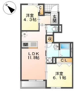 プリムローズ【1階】の間取り
