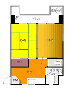第1福元コーポ【4階】の間取り