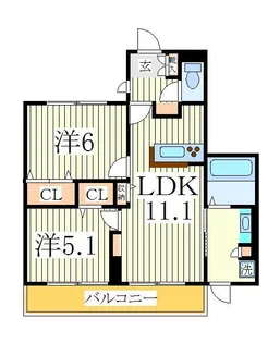 WEST COURT楓【1階】の間取り