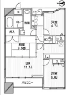 アーデンタワー新町【12階】の間取り