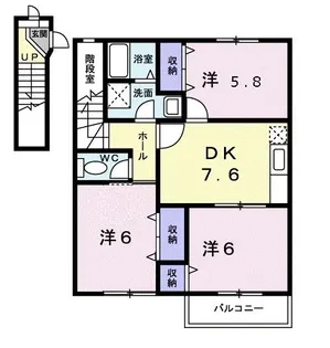 ブランドール B(磯城郡)【2階】の間取り