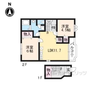 プラシード・アロッジオ【2階】の間取り