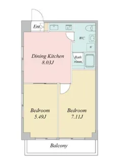 ヴィラ・サンベルナール新宿【3階】の間取り