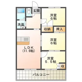 ハイムさくら【3階】の間取り